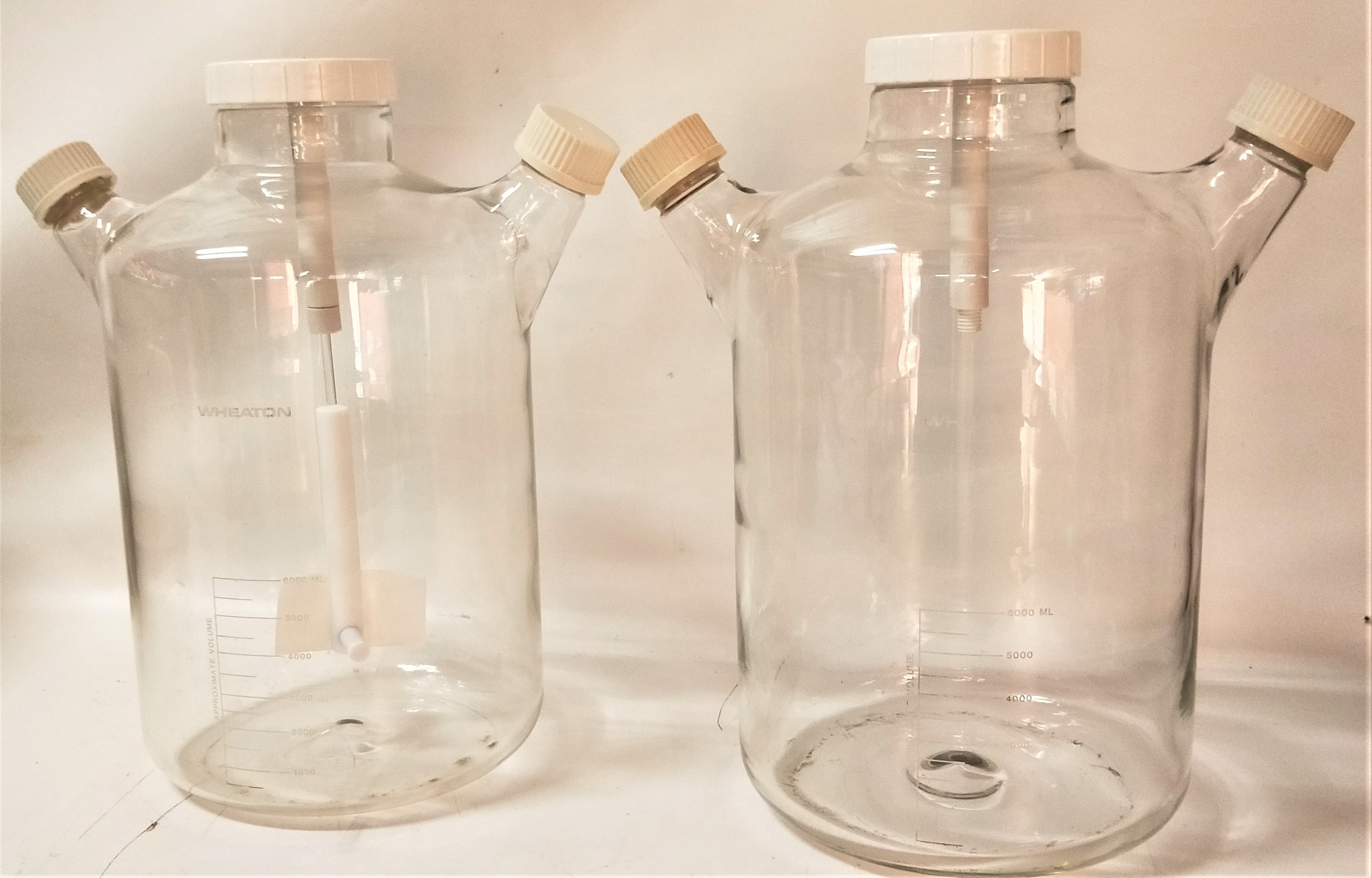 Used Wheaton CelStir 356889 Double Sidearm Spinner Flask 6000mL for