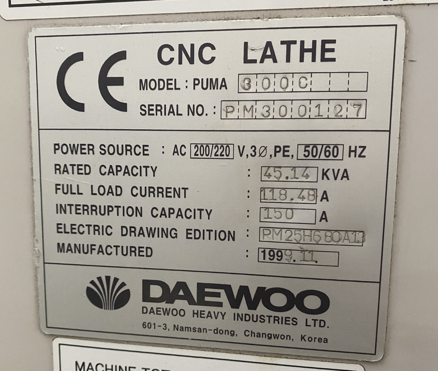 Ricondizionati 11/1999 Doosan Daewoo PUMA 300C