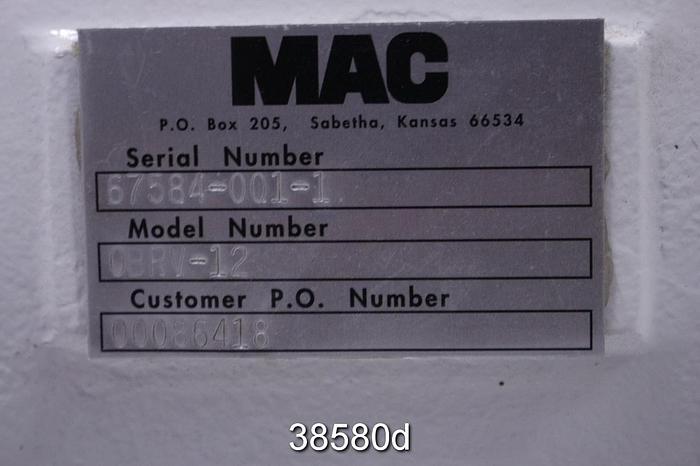 Used MAC 0BRV-12 Process Rotary Airlock Feed Handling Valve #38580