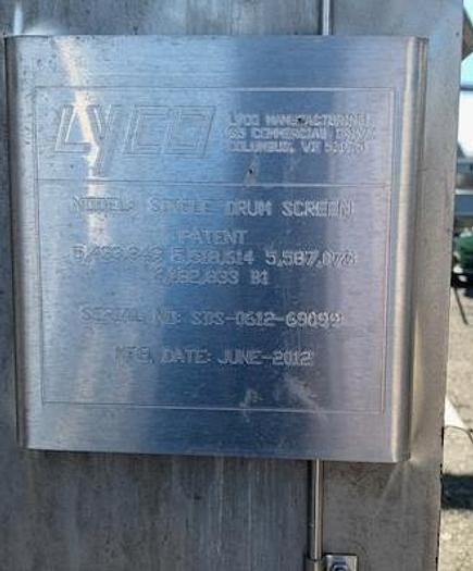 Used Lyco Single Drum Rotary Wastewater Screen