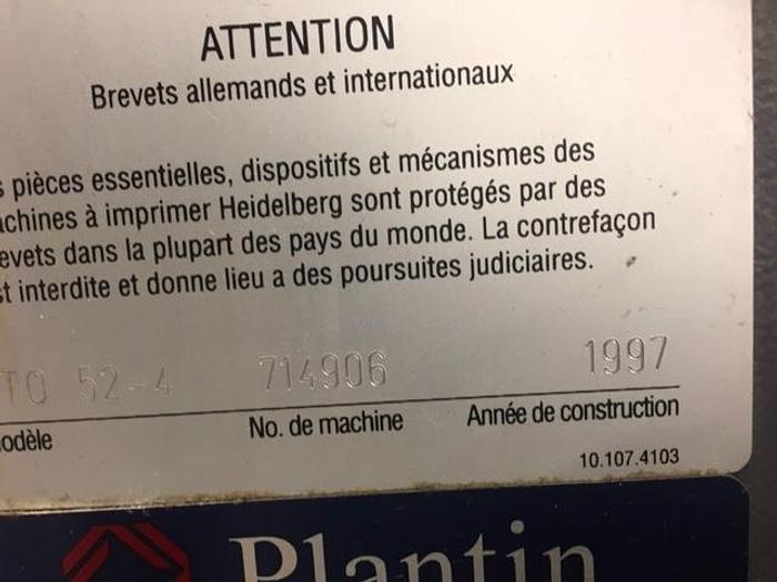 Utilisé 1997 HEIDELBERG GTO 52-4
