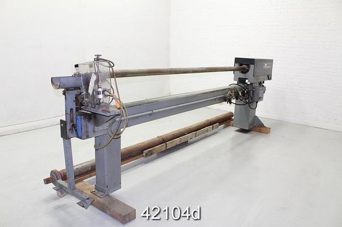 Used Menasha Corporation S200 Core Cutter, 128" Core Length, 3" Diameter Mandrill #42104