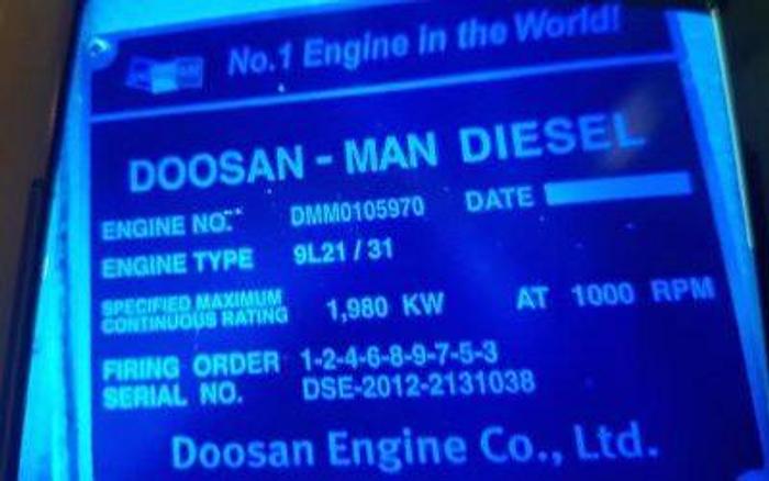 Doosan MAN 9L21/31 unused generator sets