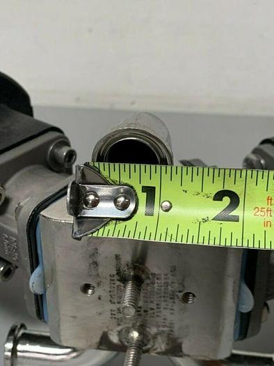 Used 2 ITT Sherotec 3-way Stainless Steel Valve w/ Position Monitors & 1" Fittings