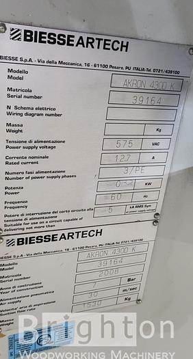 Used 2008 Biesse Akron 4300 Used Edgebander #BM2383