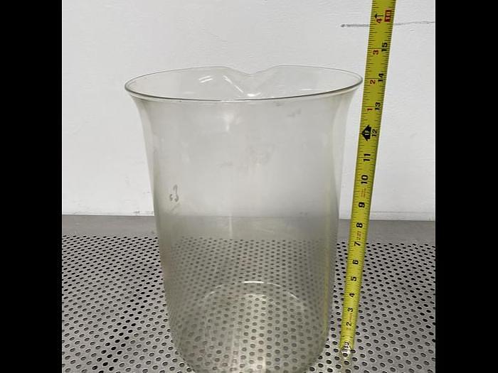 Used Duran Heavy Wall Large Capacity 9 1/2" OD Glass Beaker w/ Spout