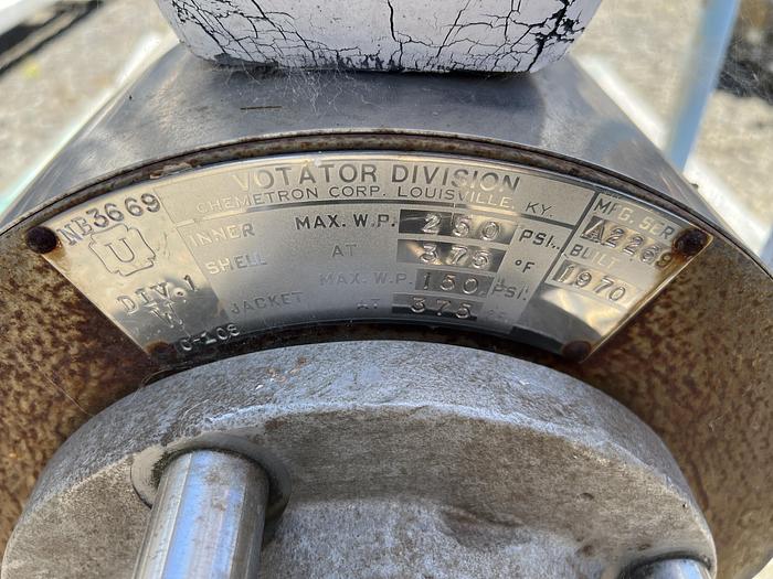 Used Votator, 6" x 24", Single, Chemetron, 316 S/st, Steam, 5 HP, #S719720
