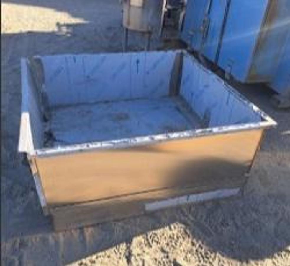 Used Bin, Stainless Steel, 20 CF, Square, Hinged Side Discharge, (2), #5991969