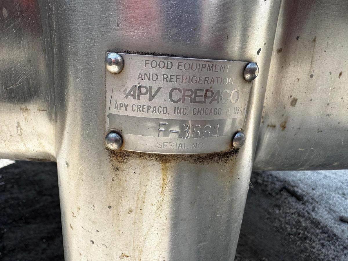 Used Tank, 1,000 Gallon, APV Crepaco, Single Wall, Agitated, Stainless Steel, #5991447
