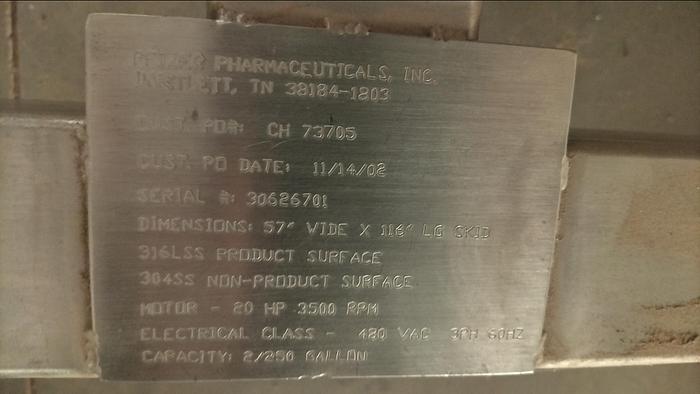 Unused CIP Skid, 2-Tank, (2) 250 Gallon, 316L Stainless Steel, A&B Process - #S745275