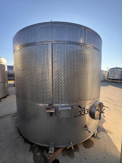 Used 5,000 Gallon, Stainless Steel, Dimple Jacketed, Sloped Bottom, Stand Mounted #5991278