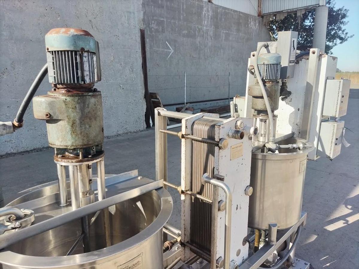 Used CIP System, 3-Tank Brew System, 25 Gallon Each, Metalcraft, Chester Jensen Heat Exchanger, #5991918