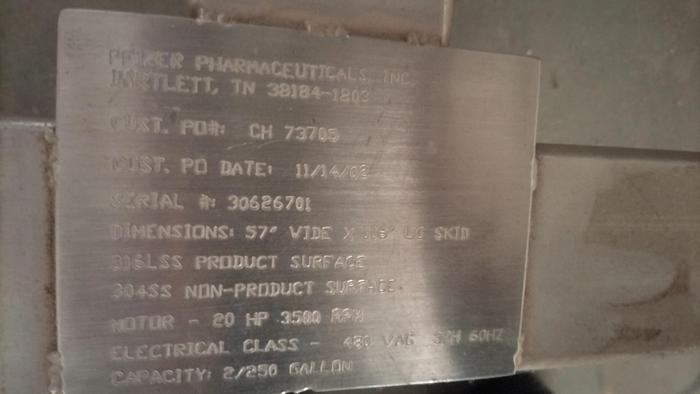 Unused CIP Skid, 2-Tank, (2) 250 Gallon, 316L Stainless Steel, A&B Process - #S745275