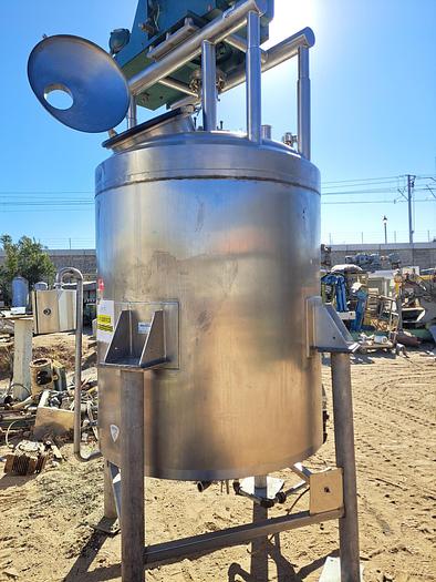 Used Tank, 500 Gallon, Stainless Steel, Jacket, Agitated, Crepaco #5991236