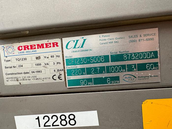 Used Counter, Tablets, Pills, 12-Lane, 2-Head Fill, Cremer, CF-1230 #5554570