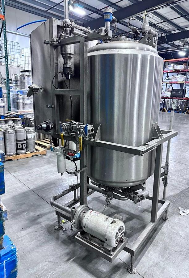Used Tank, 100 Gallon, Stainless Steel, 115 PSI, Bio-Fab, Skid with Pump, #5991806