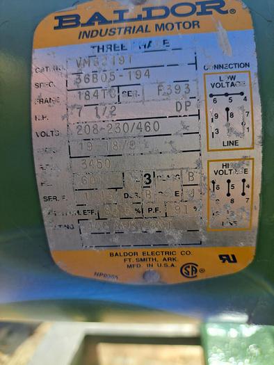 Used Pump, Centrif., 7.5 HP, Fristam, 2-1/2" x 2", Sani, (2) #S737112