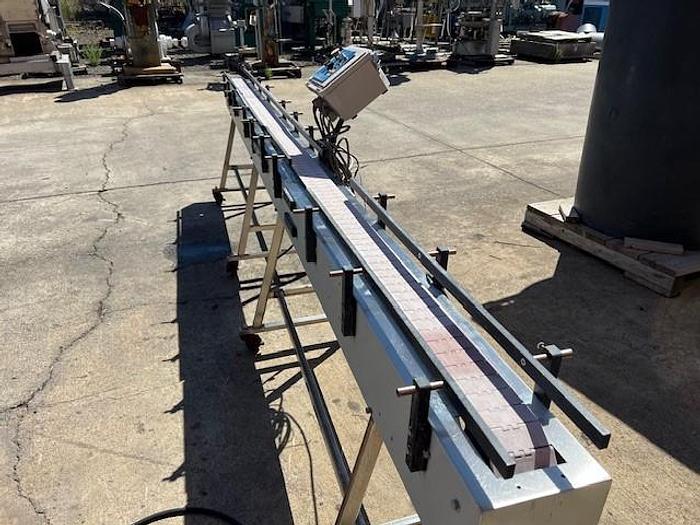 Used Belt Conveyor, 4" x 15', Stainless Steel, Portable, Vari-Speed #S745242