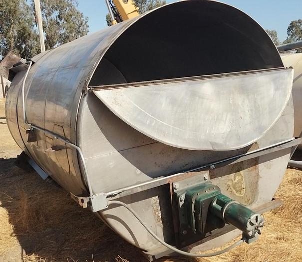 Used Tank, 4,500 Gallon, Stainless Steel, Agitated, 7’6” x 14' #S745312