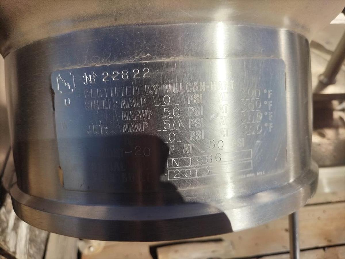 Used Kettle, 6 Gallon, Stainless Steel, Vulcan, Model VKT64, (3) #5991934