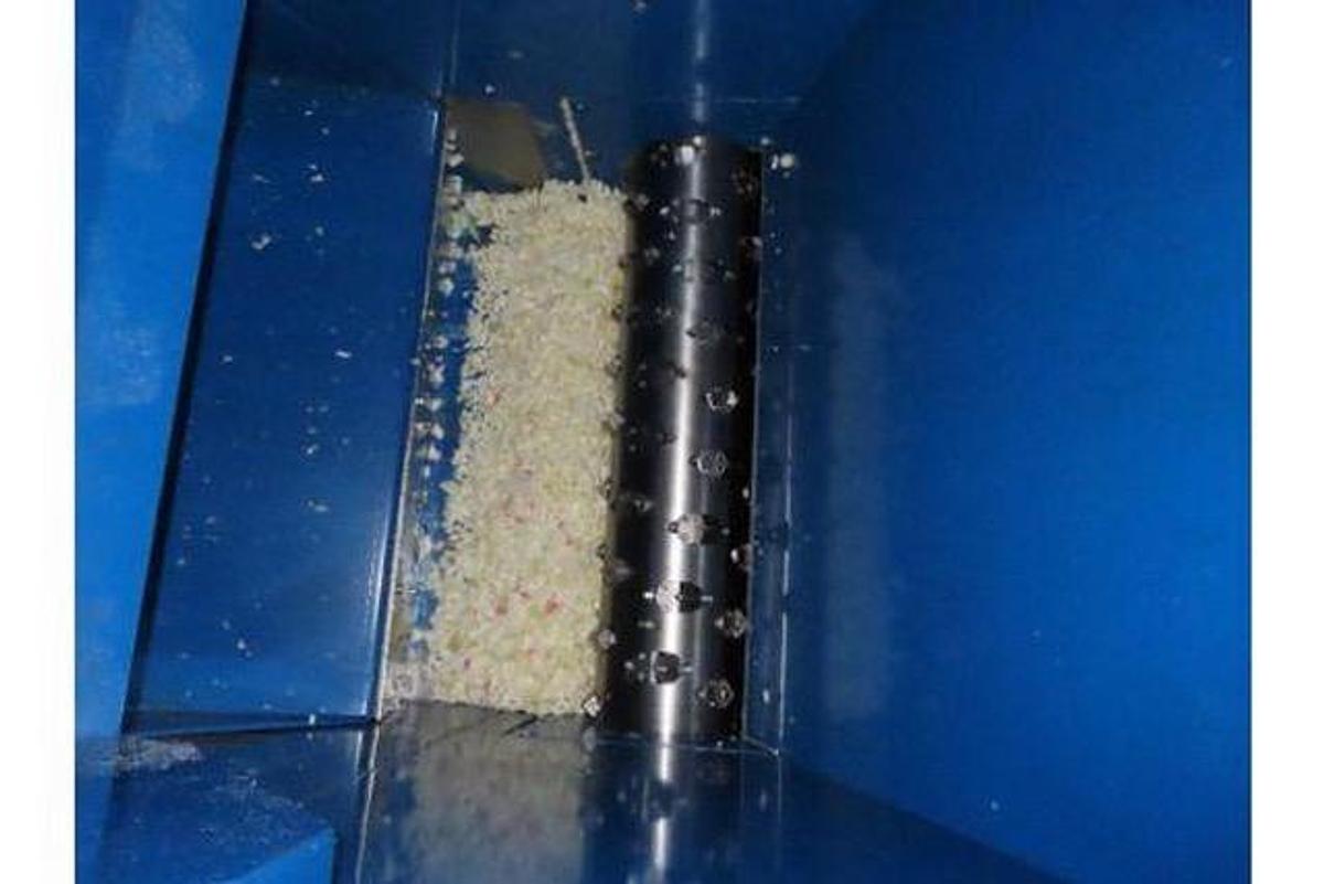 Used Shredder, Single Shaft, SSI SR-400E, 100 HP, 52" x 52", w/ Conveyor, #