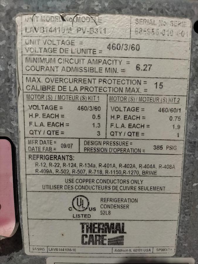 Used Refrig, Chiller, AccuChiller, Mdl LP2R2504, (2) Compressors, #S743958