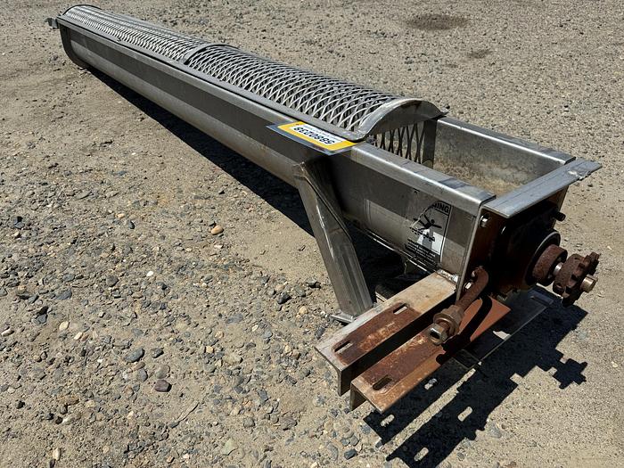 Used Conveyor, Screw, 6" X 7', Stainless Steel, Less Motor, #5880238
