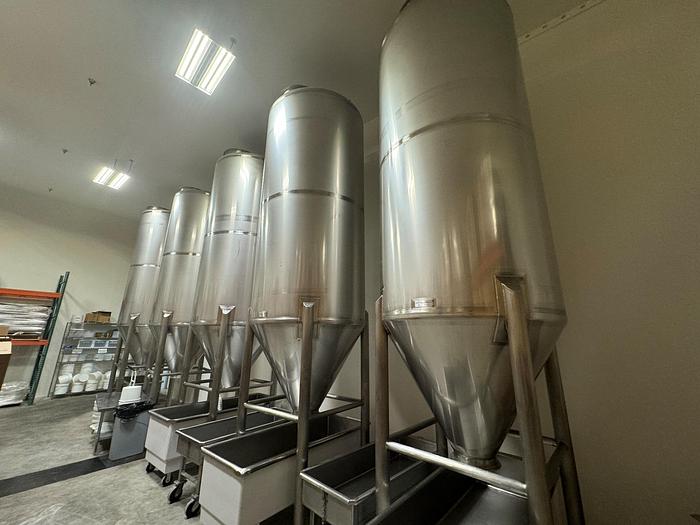 Used Tank, 1,600 Gallon, Flour Silo, Sanitary Stainless Welding, Dust Collector, #5991148