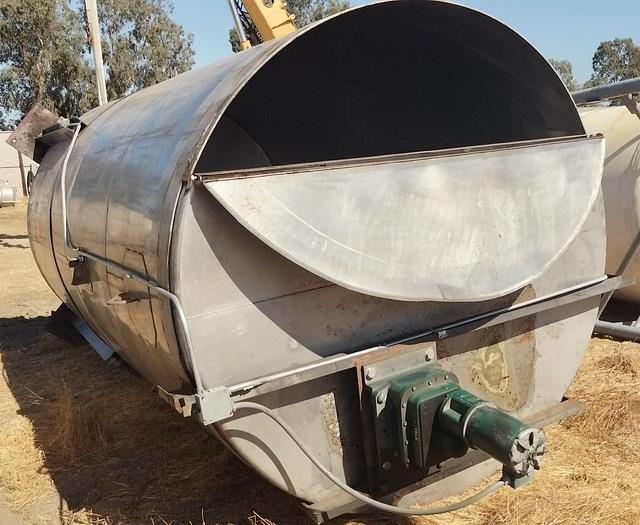 Used Tank, 4,500 Gallon, Stainless Steel, Agitated, 7’6” x 14' #S745312