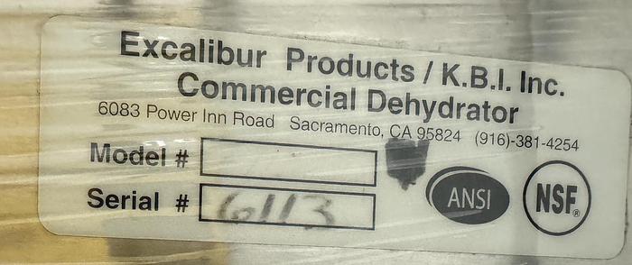 Used Dryer, Tray, Dehydrator, Excalibur, COMM2 #A744429