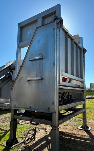 Used Dumper, Bin, Stainless Steel, 51" x 53" x 42", Hydraulic Pump #S745485