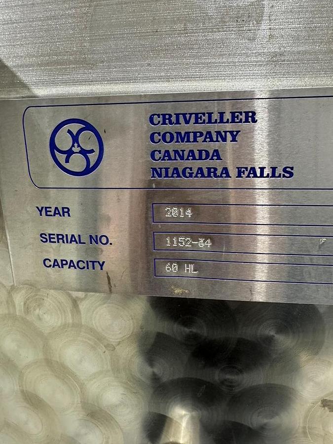 Used Tank, 1,500 Gallon, Stainless Steel,  Jacketed, Fermenter, Criveller, 2014, (3), #5991647