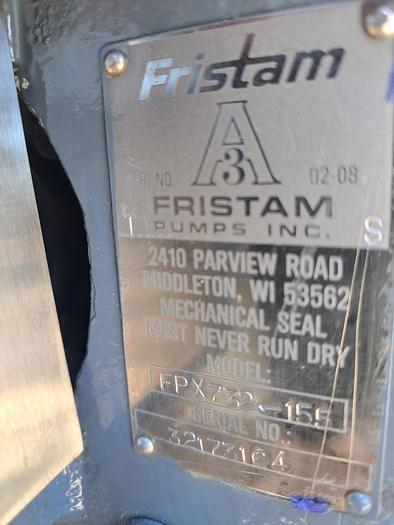 Used Pump, Centrif., 7.5 HP, Fristam, 2-1/2" x 2", Sani #S737114