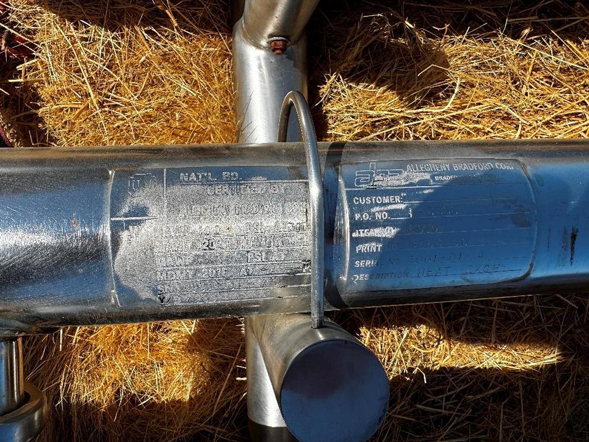 Used Heat Exchanger, Tube-in-Tube, 30 SF, 6-Pass, Allegheny Bradford, 4"/2", 100 PSI, #5991499