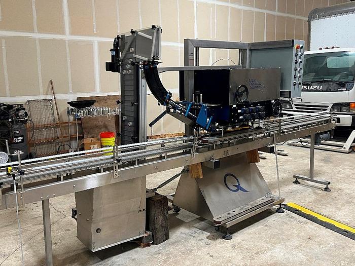 Used Filling Line, 12-Head, Overflow Filler, Inline Capper, Wrap Labeler #C745379