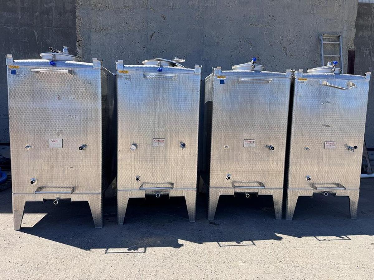 Used Tank, 529 Gallon, Stainless Steel Tote Tank, 48" x 48" Qty. - 4, #5991808