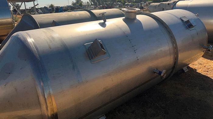 Used Tank, 2,000 Gallon, 15 PSI, Full Vacuum, Stainless Steel, G2 #S745289