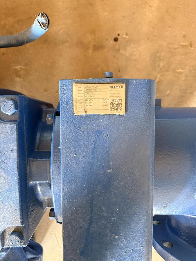 Used Pump, Positive, Progressive Cavity, 40 HP, Steel, Mdl NMO90BY02S14V.1, #5992004