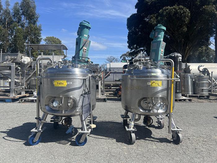 Used Reactor, 50 Gallon (200 Liters), 316L Stainless Steel, Jacketed, 45 PSI Internal, Agitated #S745438