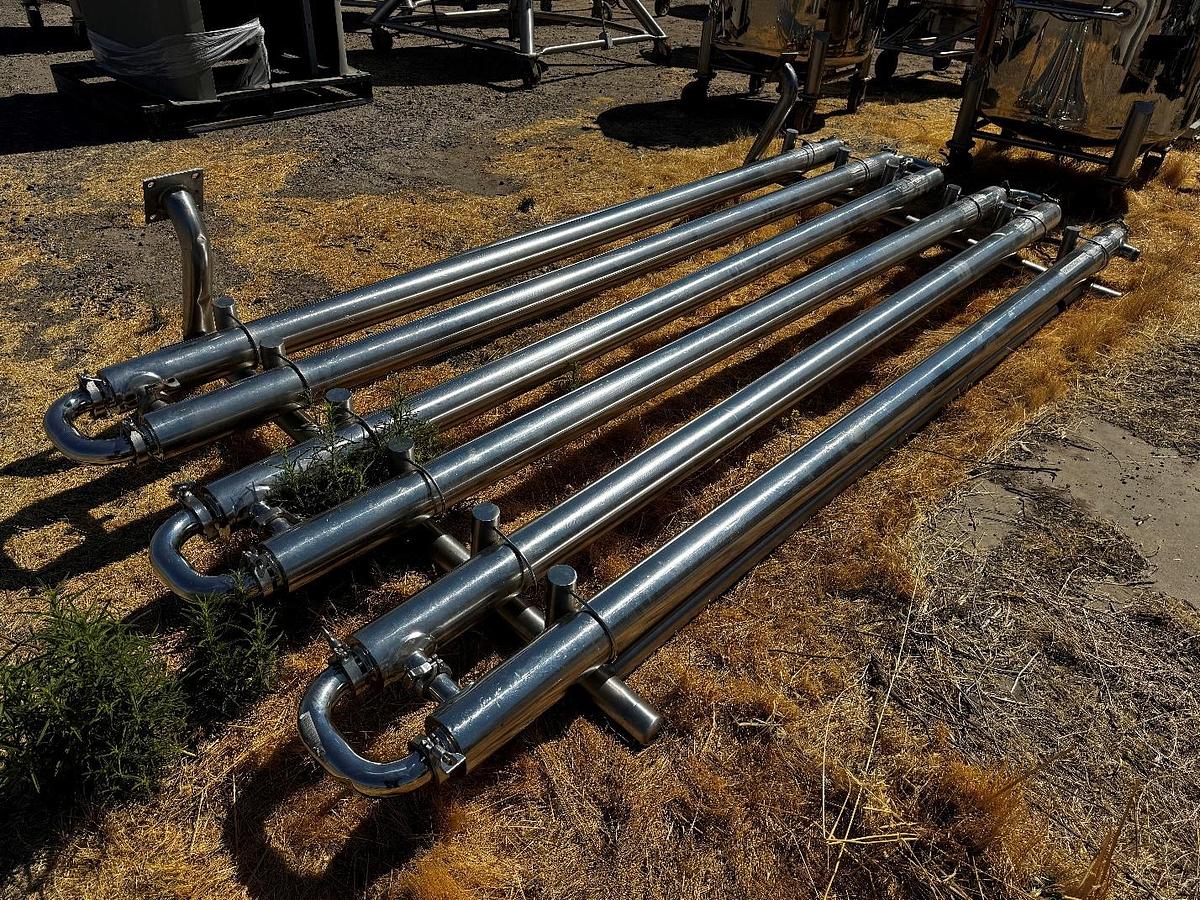 Used Heat Exchanger, Tube-in-Tube, 30 SF, 6-Pass, Allegheny Bradford, 4"/2", 100 PSI, #5991499