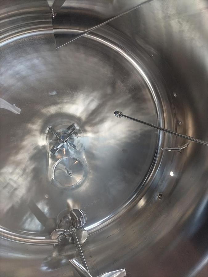 Used Tank, 1,320 Gallon (5,000 Liter), Jacketed, Agitated, 316L Stainless Steel, 100 PSI, #5991478