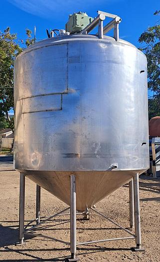 Used Tank, 2,000 Gallon, Jacketed, Scraper Agitation, Cone Bottom, APV #S745304