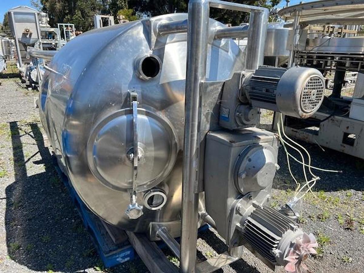 Used Tank, 300 Gallon, 316L Stainless Steel, Jacketed, Scrape Agitated, Feldmeier #S745371
