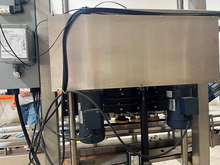Used Filling Line, 12-Head, Overflow Filler, Inline Capper, Wrap Labeler #C745379