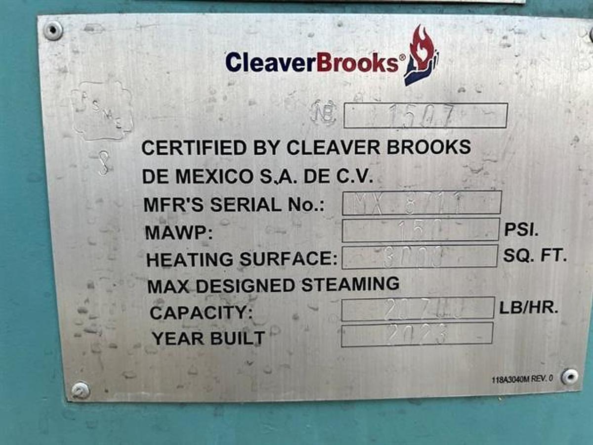 Used Boiler, Natural gas, Cleaver-Brooks, CB 700-600 Boiler, 600 HP, 150 PSI, 2023, #5991704