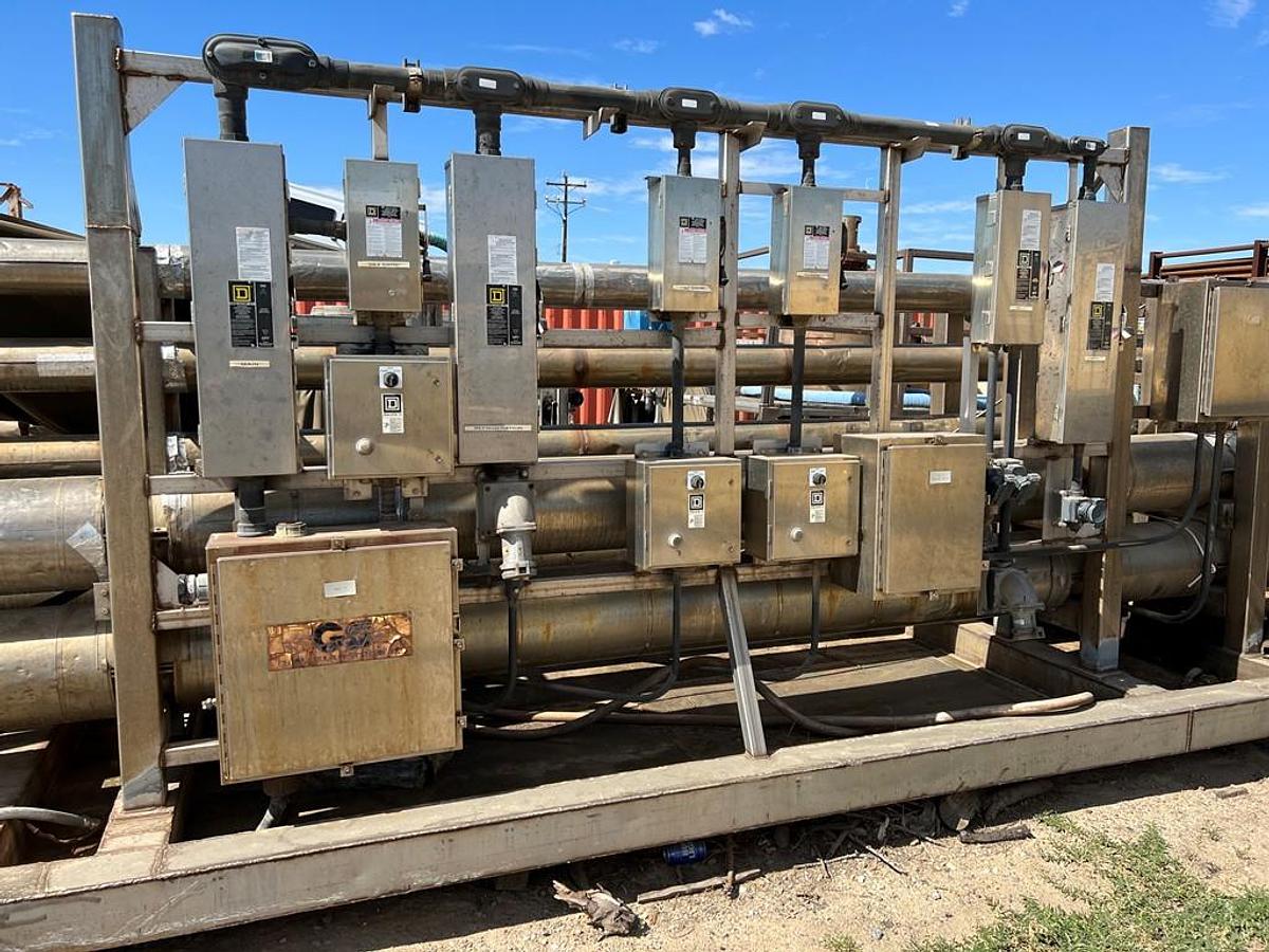 Used Heat Exchanger, Scraped Surface, 4-Barrel, Stainless Steel, Skid Mounted, #