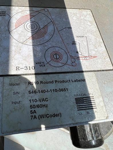 Used Labeler, Universal, Model R310, Table Top, Front and Back #C745217