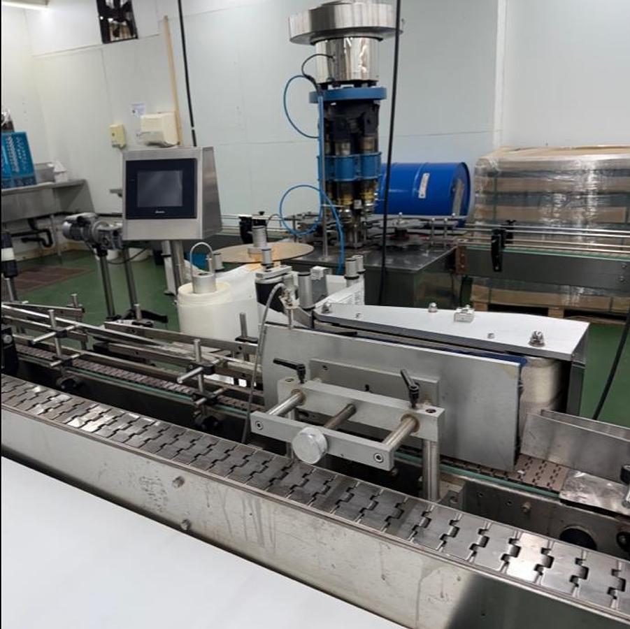 Used Labeler, Pressure Sensitive, Inline Bottle Labeling, Stainless Steel, #5991770