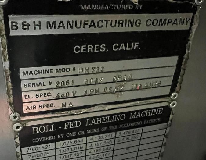 Used Tunnel, Shrink, Aerosol Cans, B&H Labeling Systems, Model BH-700 - #4997583