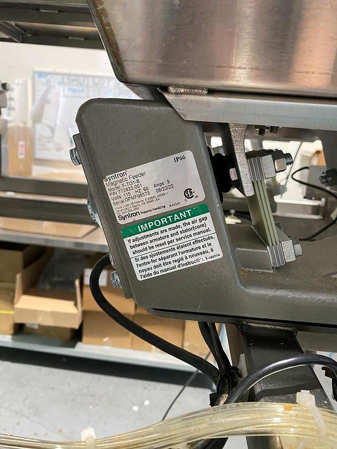 Used Filler, Weigh, Tridyne F-206, 2-Lane Net Weigh Filling System, with Conveyor, #5991637